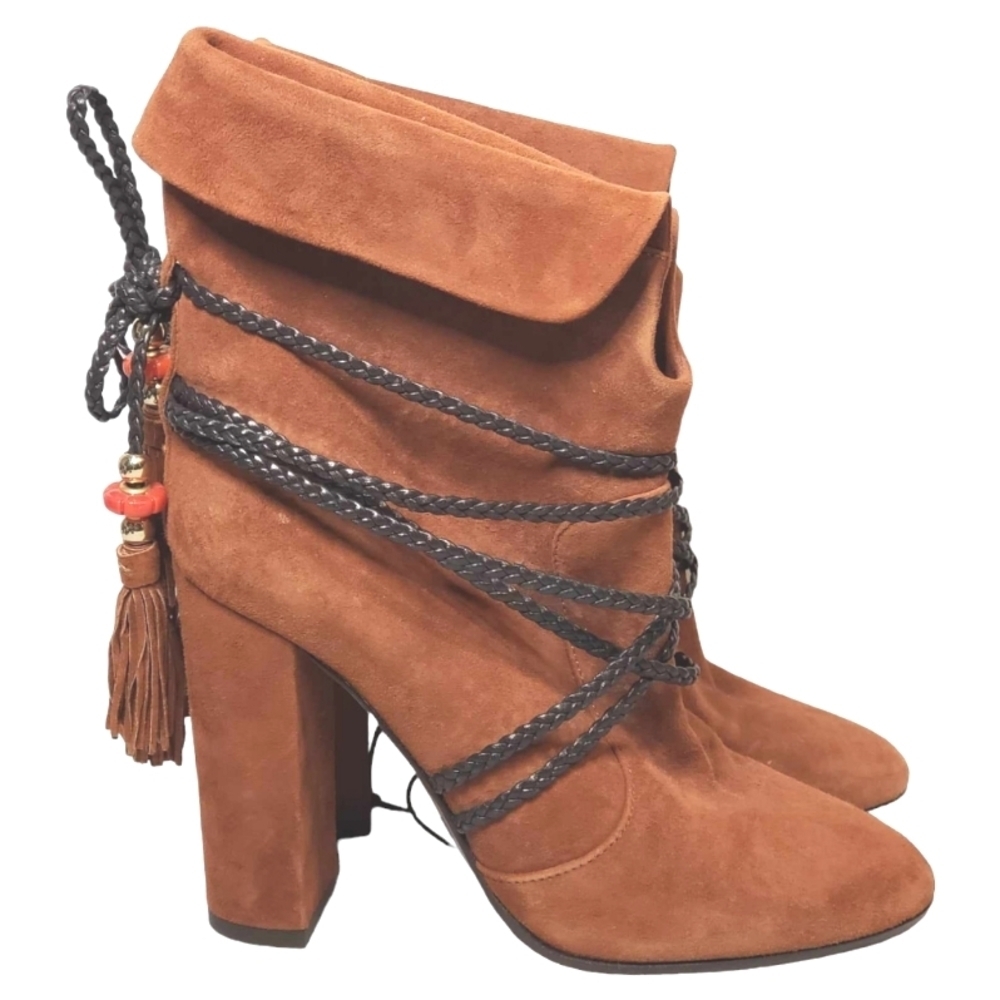 Aquazzura POPPY‎ DELEVINGNE X  Moonshine Ankle Boots SZ 37 ITALY NEW